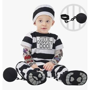 NEW Spooktacular Creations Toddler‎ 18-24 Mnths Halloween Prisoner Costume
